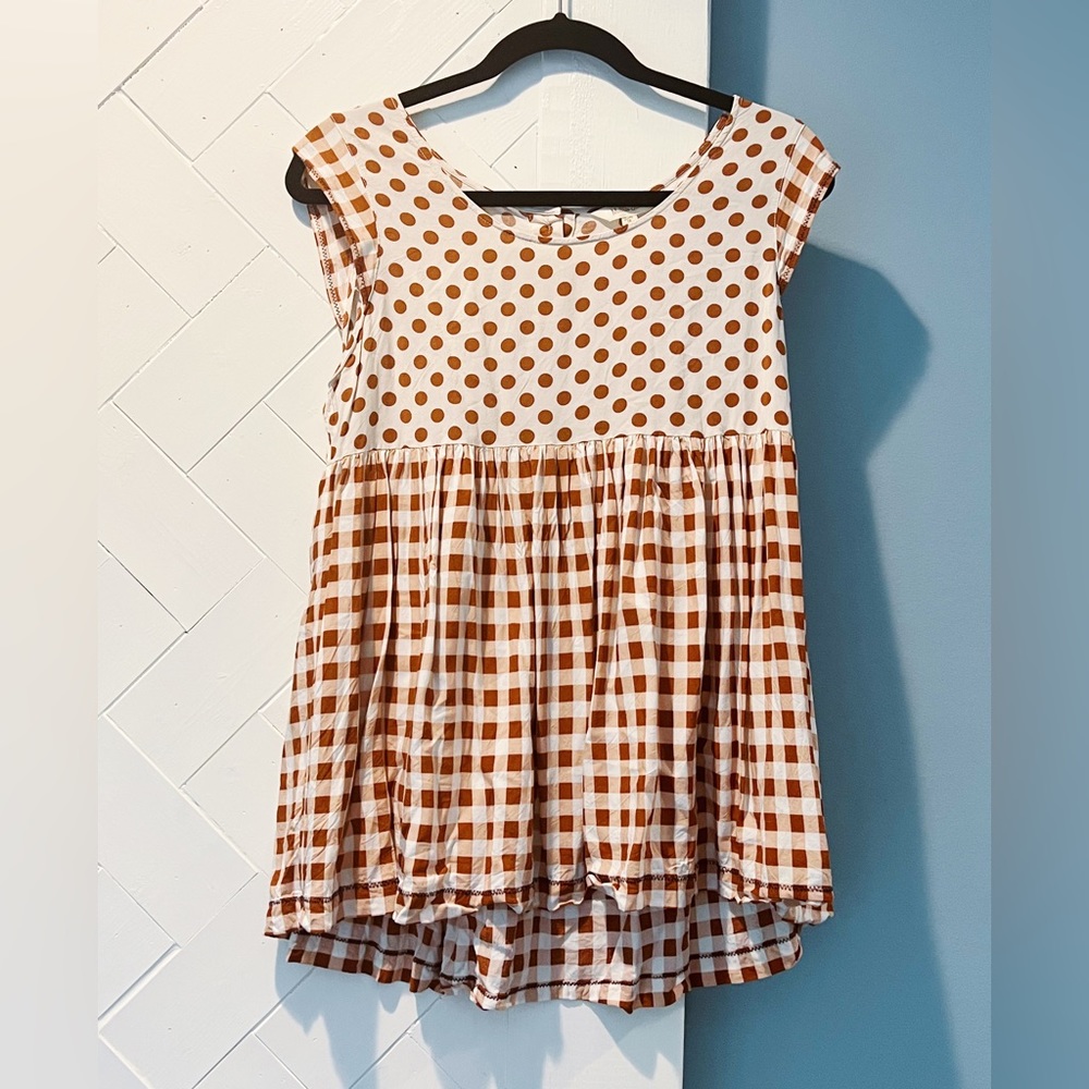Polka dot peplum top
